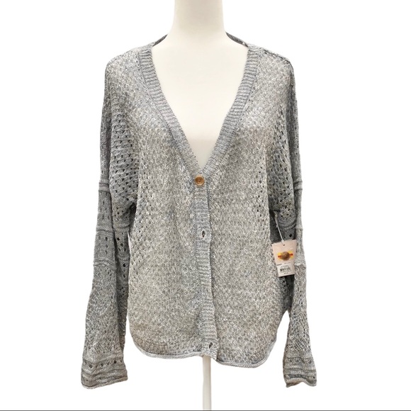 LC Lauren Conrad Sweaters - Lauren Conrad open weave grey cardigan